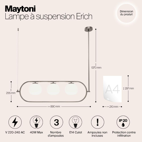 Подвесной светильник Maytoni MOD221PL-03N Подвесной светильник Maytoni MOD221PL-03N