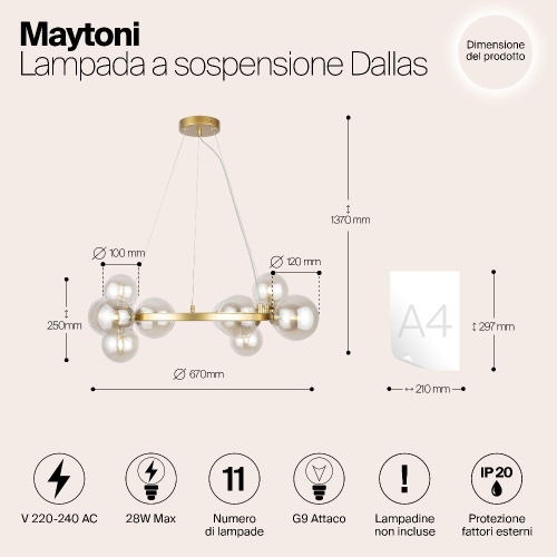 Подвесной светильник Maytoni MOD545PL-11G Подвесной светильник Maytoni MOD545PL-11G
