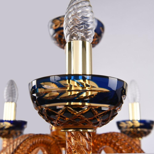 Подвесная люстра Bohemia Ivele 1308/8/195 G Am/Amber-Blue/H-1J Подвесная люстра Bohemia Ivele 1308/8/195 G Am/Amber-Blue/H-1J