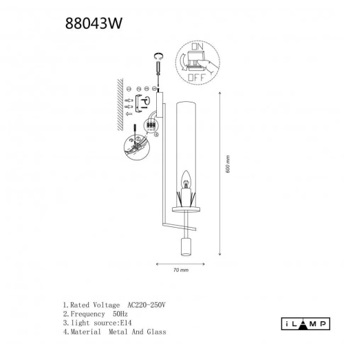 Бра iLamp Thor 88043W BR Бра iLamp Thor 88043W BR