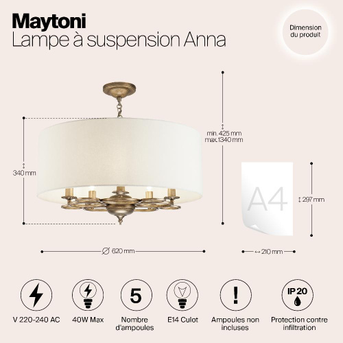 Подвесной светильник Maytoni H007PL-05G Подвесной светильник Maytoni H007PL-05G