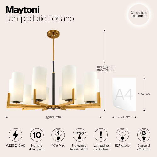 Подвесная люстра Maytoni Fortano MOD089PL-10BS Подвесная люстра Maytoni Fortano MOD089PL-10BS