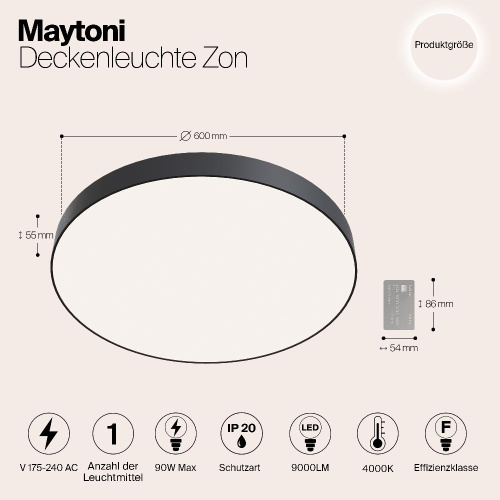 Потолочный светодиодный светильник Maytoni Zon C032CL-L96B4K Потолочный светодиодный светильник Maytoni Zon C032CL-L96B4K