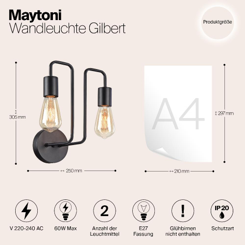 Бра Maytoni Gilbert T532WL-02B