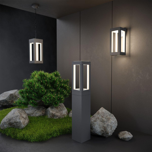 Уличный светодиодный светильник Elektrostandard Frame 1529 Techno Led серый a051860 Уличный светодиодный светильник Elektrostandard Frame 1529 Techno Led серый a051860