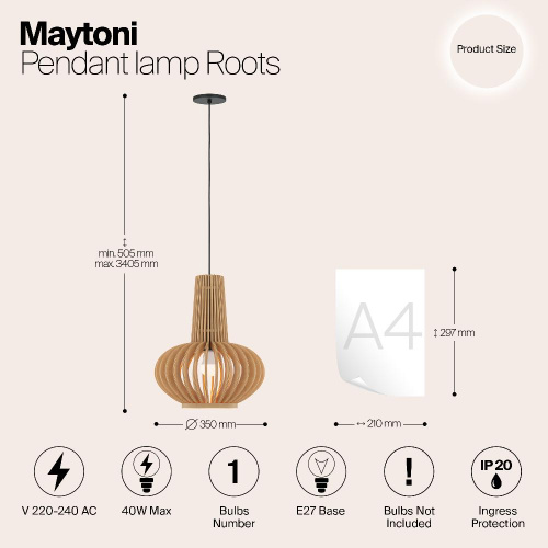 Подвесной светильник Maytoni MOD193PL-01W1 Подвесной светильник Maytoni MOD193PL-01W1