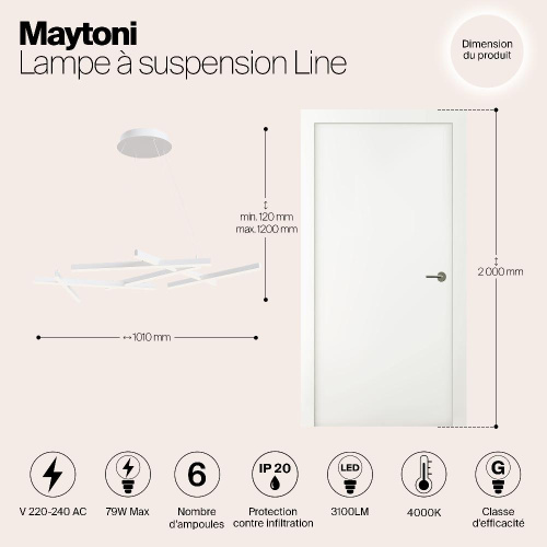 Подвесной светодиодный светильник Maytoni Line MOD016PL-L75W Подвесной светодиодный светильник Maytoni Line MOD016PL-L75W