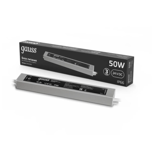 Блок питания Gauss 50W 24V IP66 202022050 Блок питания Gauss 50W 24V IP66 202022050