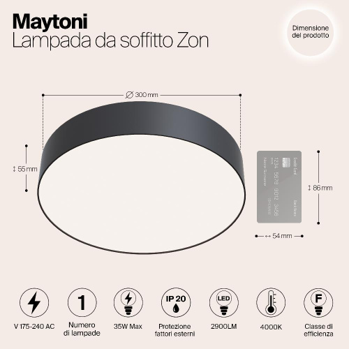Потолочный светодиодный светильник Maytoni Zon C032CL-L43B4K Потолочный светодиодный светильник Maytoni Zon C032CL-L43B4K