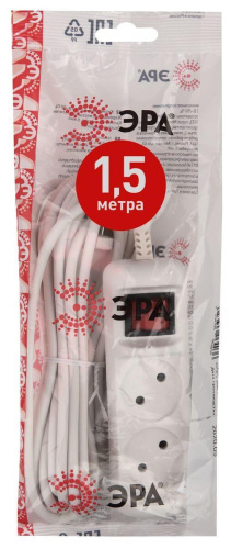 Удлинитель ЭРА 2гн 1,5м б/з U-2s-1,5m-2x1 Б0044046 Удлинитель ЭРА 2гн 1,5м б/з U-2s-1,5m-2x1 Б0044046
