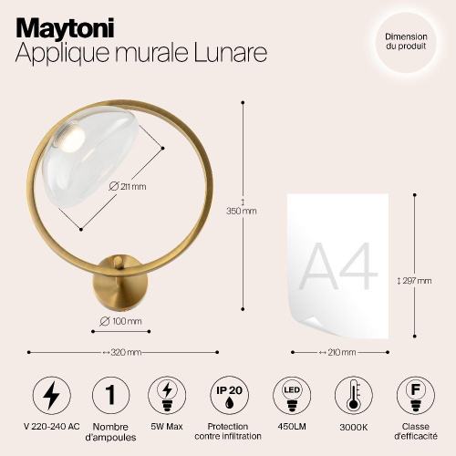 Бра Maytoni Moon MOD327WL-L5BS3K Бра Maytoni Moon MOD327WL-L5BS3K