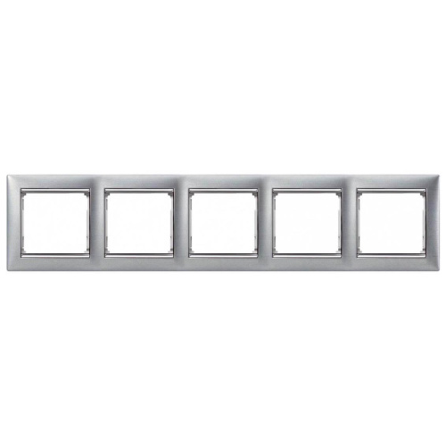 Рамка 5-постовая Legrand Valena алюминий матовый 770335