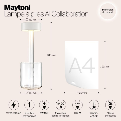 Аккумуляторный светильник Maytoni MOD229TL-L3W3K1 Аккумуляторный светильник Maytoni MOD229TL-L3W3K1