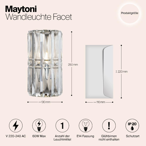 Настенный светильник Maytoni Aster MOD094WL-01CH Настенный светильник Maytoni Aster MOD094WL-01CH