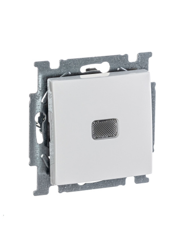 Выключатель одноклавишный ABB Basic55 10A 250V с подсветкой альпийский белый 2CKA001012A2153