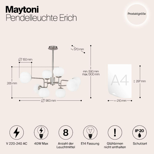 Подвесной светильник Maytoni MOD221-PL-08-N Подвесной светильник Maytoni MOD221-PL-08-N