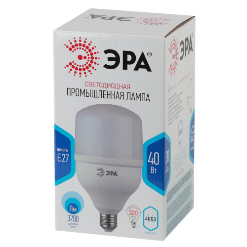 Лампа светодиодная ЭРА E27 40W 4000K матовая T120-40W-4000-E27 Б0047732 Лампа светодиодная ЭРА E27 40W 4000K матовая T120-40W-4000-E27 Б0047732