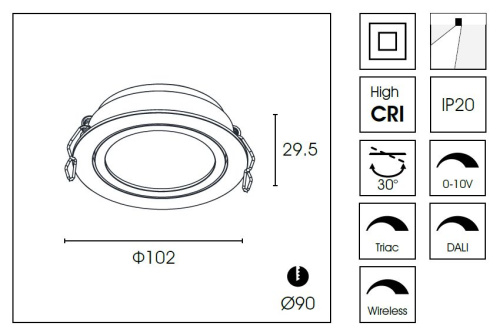 Встраиваемый светильник DA8304DR Ø10.2 Встраиваемый светильник DA8304DR Ø10.2