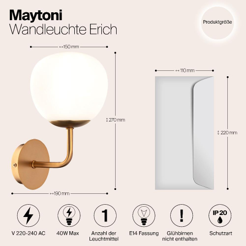Бра Maytoni Erich MOD221-WL-01-G Бра Maytoni Erich MOD221-WL-01-G