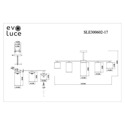 Потолочная люстра Evoluce Essenza SLE300602-17 Потолочная люстра Evoluce Essenza SLE300602-17