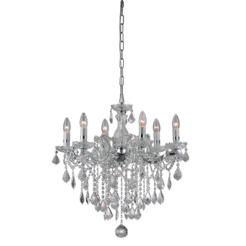 Подвесная люстра Ideal Lux Florian SP6 Cromo 035628 Подвесная люстра Ideal Lux Florian SP6 Cromo 035628