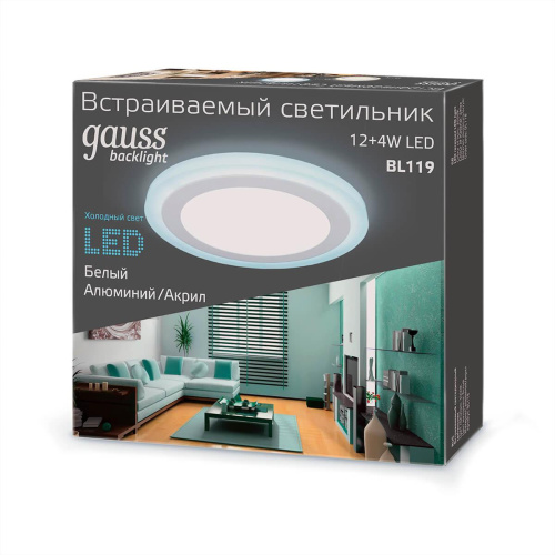 Встраиваемый светодиодный светильник Gauss Backlight BL119 Встраиваемый светодиодный светильник Gauss Backlight BL119