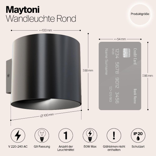 Бра Maytoni Rond C066WL-01B Бра Maytoni Rond C066WL-01B