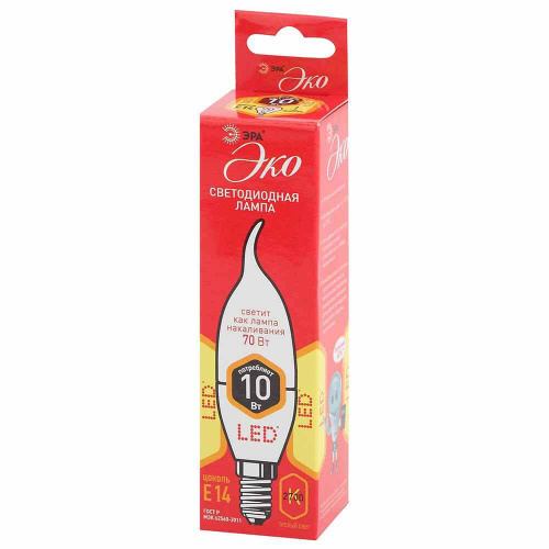 Лампа светодиодная ЭРА E14 10W 2700K матовая ECO LED BXS-10W-827-E14 Б0040885 Лампа светодиодная ЭРА E14 10W 2700K матовая ECO LED BXS-10W-827-E14 Б0040885