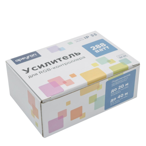 Усилитель RGB Apeyron 12/24V 04-04(288) Усилитель RGB Apeyron 12/24V 04-04(288)