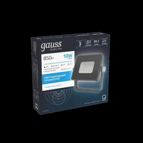 Прожектор светодиодный Gauss Qplus 10W 6500К 690511310 Прожектор светодиодный Gauss Qplus 10W 6500К 690511310