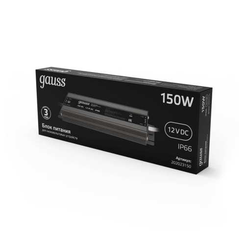 Блок питания Gauss 12V 150W IP66 15A 202023150 Блок питания Gauss 12V 150W IP66 15A 202023150