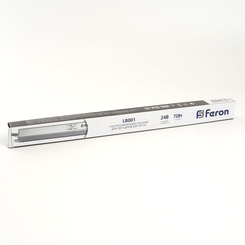 Блок питания для светодиодной ленты Feron LB001 24V 72W IP20 3A 48741 Блок питания для светодиодной ленты Feron LB001 24V 72W IP20 3A 48741