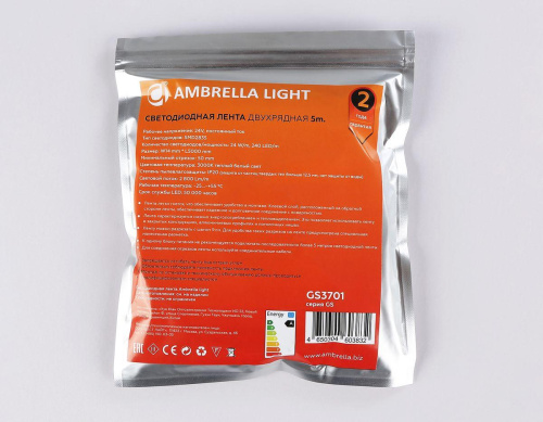 Светодиодная лента Ambrella Light 24W/m 240LED/m 2835SMD дневной белый 5M GS3702 Светодиодная лента Ambrella Light 24W/m 240LED/m 2835SMD дневной белый 5M GS3702