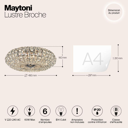 Потолочная люстра Maytoni Broche DIA902-06-N