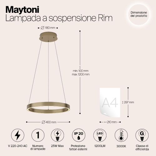 Подвесной светильник Maytoni MOD058PL-L22BS3K Подвесной светильник Maytoni MOD058PL-L22BS3K
