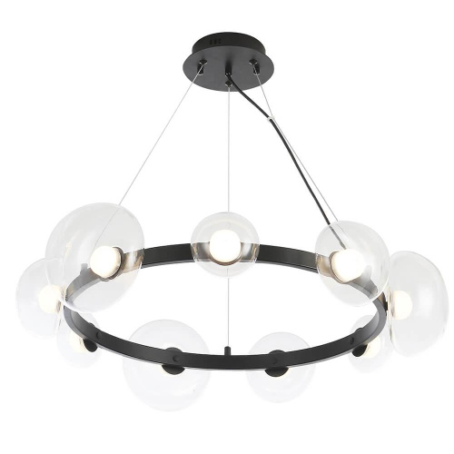 Подвесная светодиодная люстра Crystal Lux Bosque SP9 Black/Transparent Подвесная светодиодная люстра Crystal Lux Bosque SP9 Black/Transparent