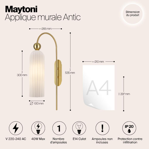 Бра Maytoni Antic MOD302WL-01GR Бра Maytoni Antic MOD302WL-01GR