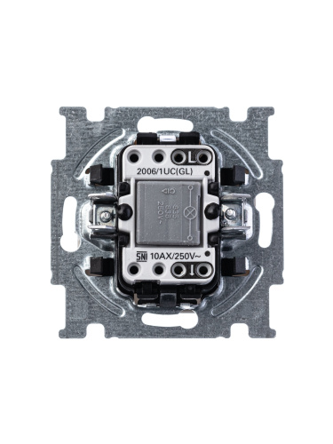 Выключатель одноклавишный ABB Basic55 10A 250V с подсветкой альпийский белый 2CKA001012A2153