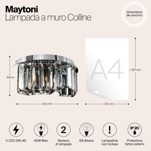 Настенный светильник Maytoni Colline MOD083WL-02CH Настенный светильник Maytoni Colline MOD083WL-02CH