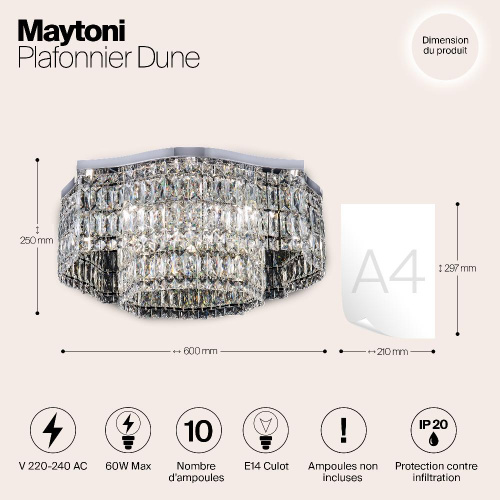 Потолочная люстра Maytoni Dune DIA005CL-10CH Потолочная люстра Maytoni Dune DIA005CL-10CH