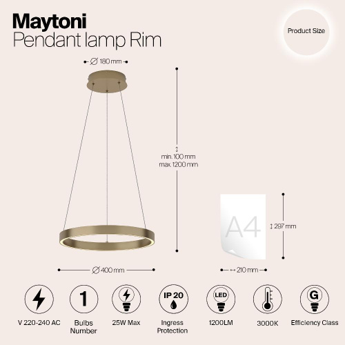 Подвесной светильник Maytoni MOD058PL-L22BS3K Подвесной светильник Maytoni MOD058PL-L22BS3K