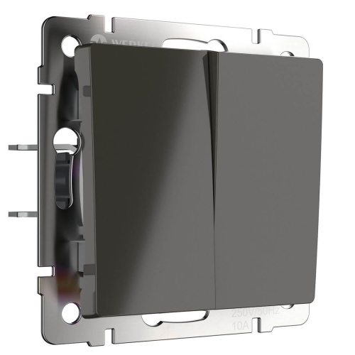 Выключатель Werkel двухклавишный проходной серо-коричневый WL07-SW-2G-2W 4690389086694 Выключатель Werkel двухклавишный проходной серо-коричневый WL07-SW-2G-2W 4690389086694