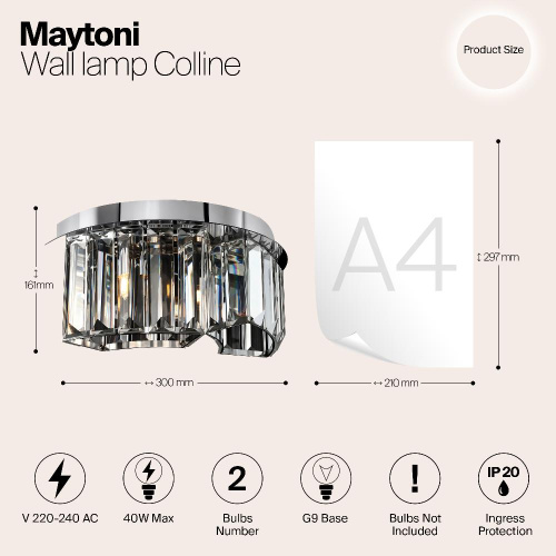 Настенный светильник Maytoni Colline MOD083WL-02CH Настенный светильник Maytoni Colline MOD083WL-02CH