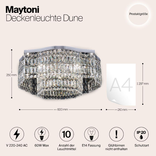 Потолочная люстра Maytoni Dune DIA005CL-10CH Потолочная люстра Maytoni Dune DIA005CL-10CH