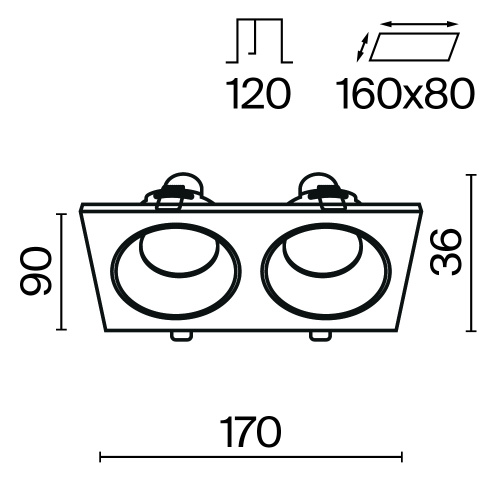 Встраиваемый светильник Technical DL033-2-02W Встраиваемый светильник Technical DL033-2-02W