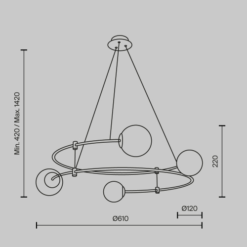 Подвесная люстра Maytoni Balance MOD317PL-04B Подвесная люстра Maytoni Balance MOD317PL-04B
