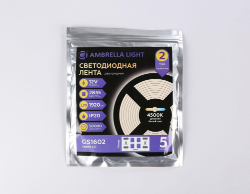 Светодиодная лента Ambrella Light 19,2W/m 240LED/m 2835SMD дневной белый 5M GS1602 Светодиодная лента Ambrella Light 19,2W/m 240LED/m 2835SMD дневной белый 5M GS1602