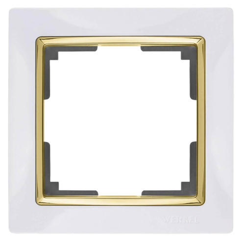 Рамка Werkel Snabb на 1 пост белый/золото WL03-Frame-01-white/GD 4690389083877 Рамка Werkel Snabb на 1 пост белый/золото WL03-Frame-01-white/GD 4690389083877