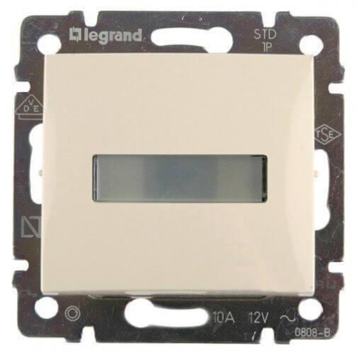 Выключатель кнопочный одноклавишный Legrand Valena 10A 12V с подсветкой держателем этикетки слоновая кость 774117 Выключатель кнопочный одноклавишный Legrand Valena 10A 12V с подсветкой держателем этикетки слоновая кость 774117