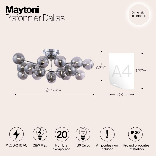 Потолочная люстра Maytoni Dallas MOD545PL-20CH Потолочная люстра Maytoni Dallas MOD545PL-20CH